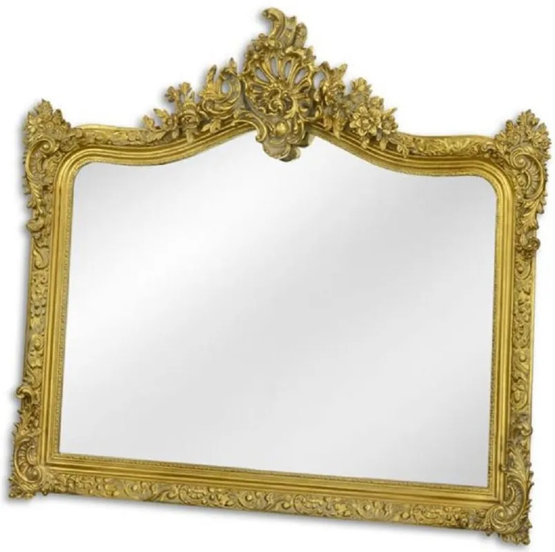 Schneller Versand Casa Padrino baroque mirror gold 111 x H. 103 cm - Wardrobe mirror - Living room mirror - Magnificent wall mirror in baroque style
