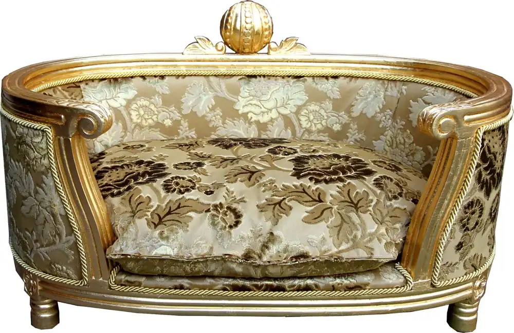 Pompöös by Casa Padrino Luxury Baroque Dogs & Cat Bed Gold Bouquet Pattern / Gold by Harald Glööckler Preisknaller