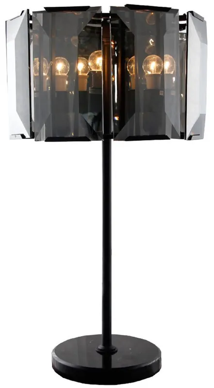 Mega-Angebot Casa Padrino luxury table lamp black / gray Ø 48 x H. 86 cm - Round table light with tinted glass and marble base - Luxury Collection