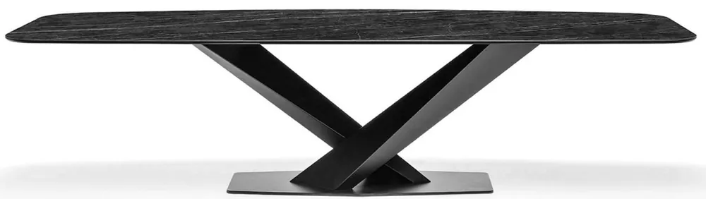 Neue Kollektion Casa Padrino luxury dining table anthracite / black 200 x 100 x H. 76 cm - Rectangular kitchen table with marble top and stainless steel frame - Luxury dining room furniture