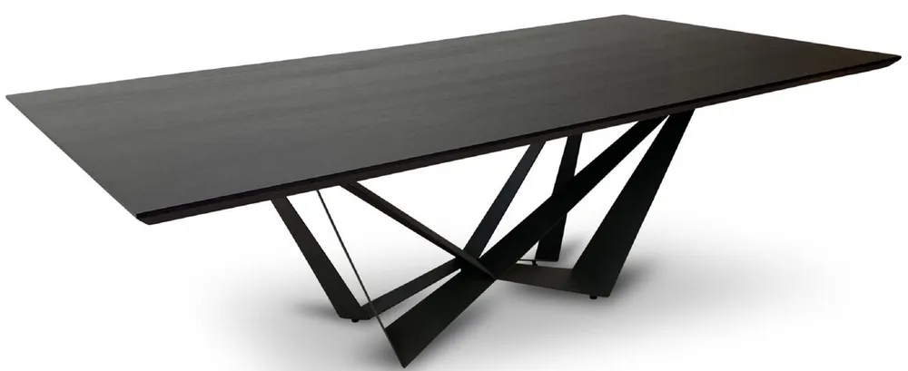 Kracherpreis Casa Padrino luxury dining table black 240 x 120 x H. 76 cm - rectangular kitchen table with oak veneer table top - luxury dining room furniture