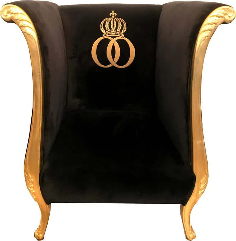 Extravagant pompöös by Casa Padrino luxury designer armchair by Harald Glööckler black / gold - baroque armchair Sonderangebot
