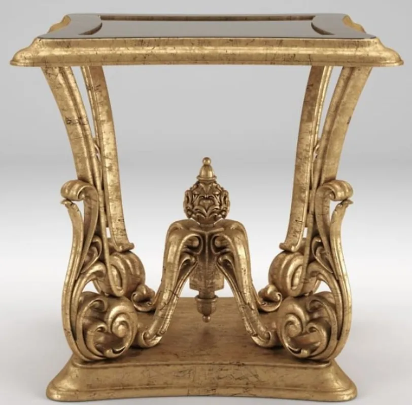 Casa Padrino luxury baroque side table antique gold 70 x 70 x H. 70 cm - Magnificent table in baroque style - Baroque living room furniture Aktuell