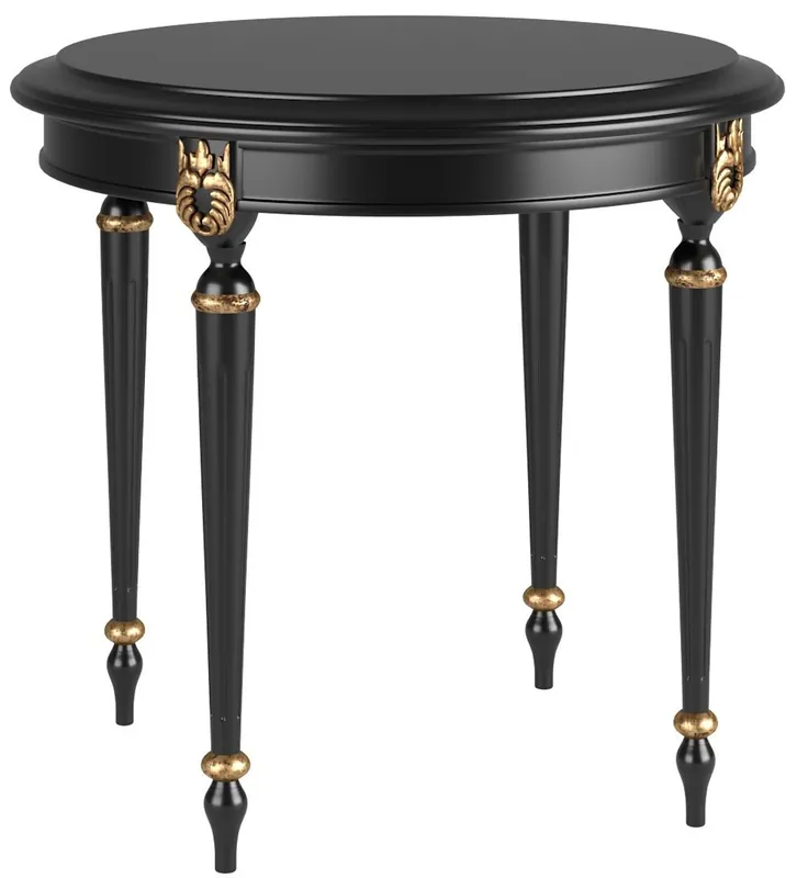 Casa Padrino luxury baroque side table black / antique gold Ø 60 x H. 60 cm - Noble round table in baroque style - Baroque living room furniture Aktuell
