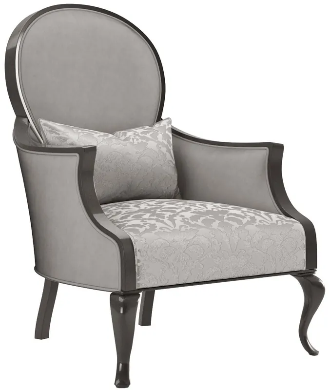 Kracherpreis Casa Padrino luxury baroque living room armchair with elegant pattern silver / gray / black 80 x 70 x H. 103 cm - Living room furniture in baroque style