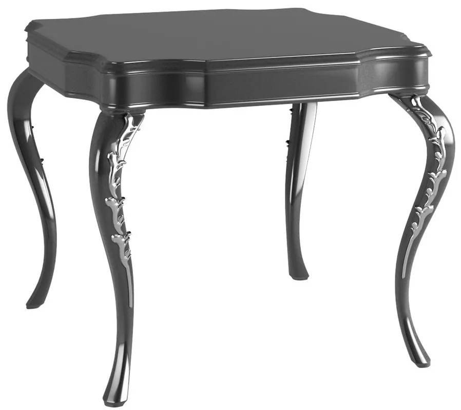 Markenprodukt Casa Padrino luxury baroque side table black / silver 63 x 63 x H. 62 cm - Noble table in baroque style - Baroque living room furniture