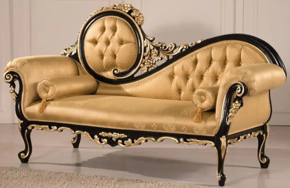 Finale Aktion Casa Padrino luxury baroque living room sofa gold / black 170 x 70 x H. 100 cm - Living room furniture in baroque style - Noble & Magnificent