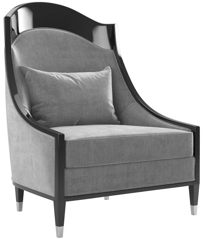 Echt Casa Padrino luxury Art Deco living room armchair gray / black / silver 80 x 85 x H. 110 cm - Luxury Quality - Art Deco Furniture