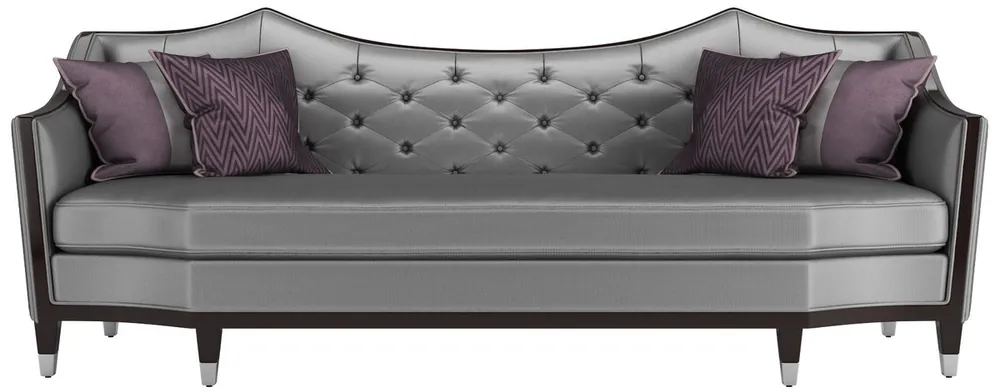 Casa Padrino luxury living room sofa silver / dark brown 253 x 95 x H. 105 cm - Luxury quality - Luxury Living Room Furniture Neu Im Sortiment