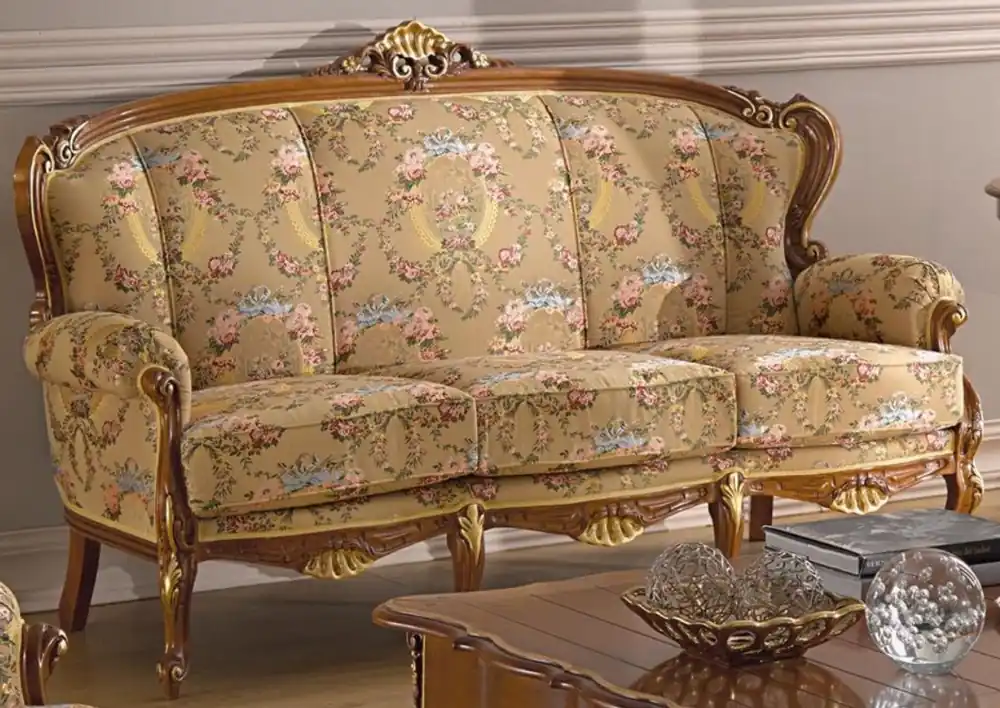 Angebot Casa Padrino luxury baroque living room sofa with floral pattern beige / multicolor / brown / gold 185 x 92 x H. 103 cm - Noble baroque style living room furniture