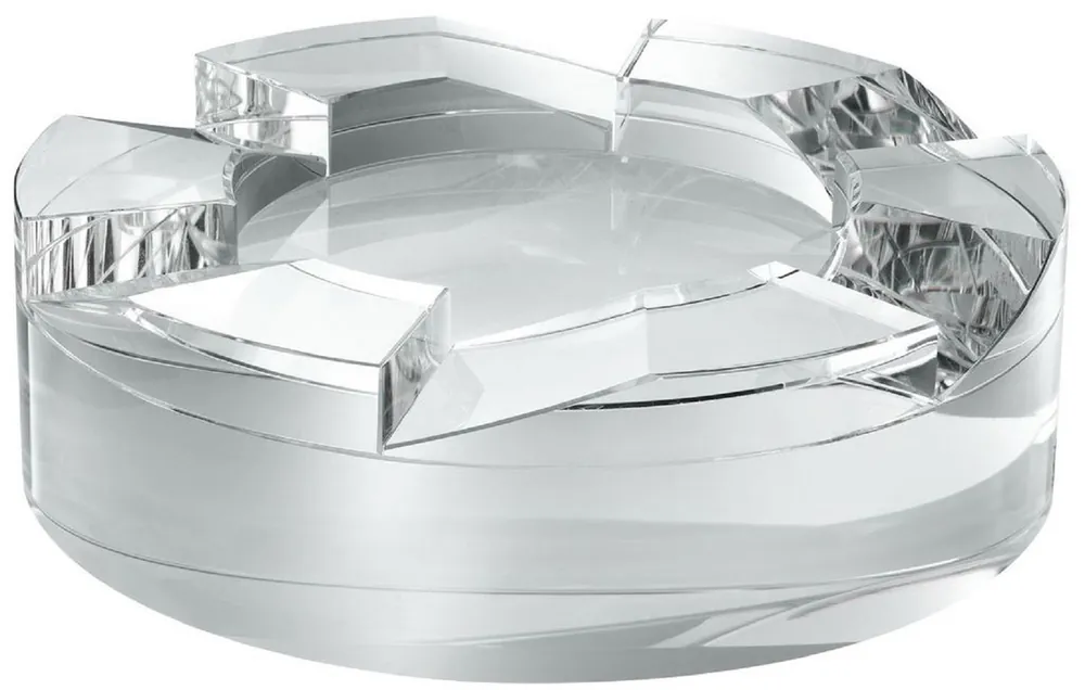 Casa Padrino designer crystal glass bowl Ø 24 x H. 7 cm - Round Decorative Bowl - Desk Decoration - Luxury Quality Finale Aktion