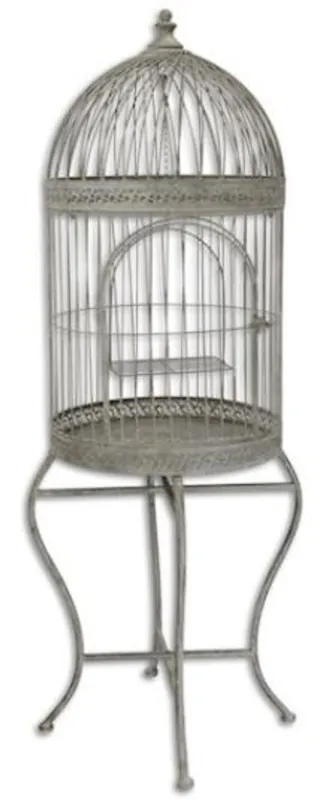Aktuell Casa Padrino Art Nouveau birdcage with stand gray 45 x 45 x H. 120.5 cm - Baroque & Art Nouveau Accessories