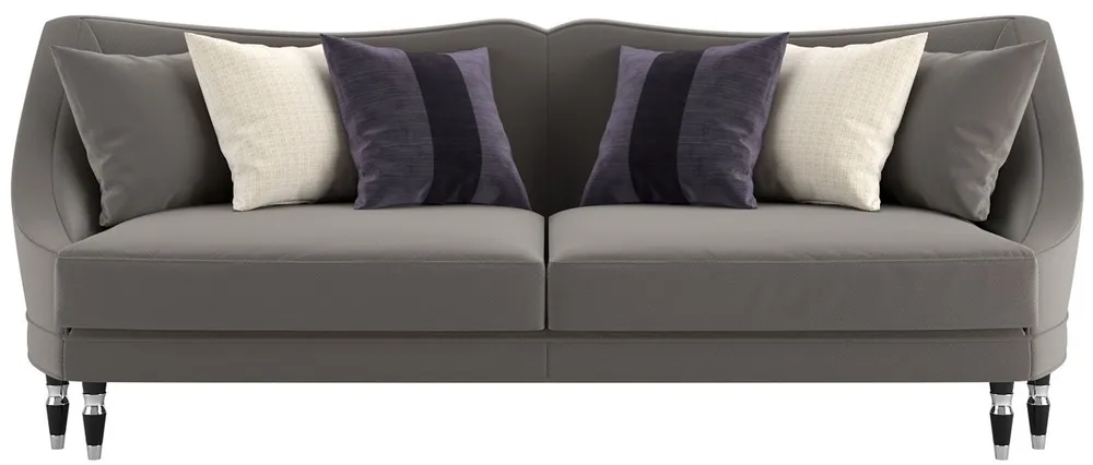 Casa Padrino luxury Art Deco living room sofa gray / black / silver 250 x 100 x H. 103 cm - Luxury Quality - Art Deco Furniture Wochenendangebot