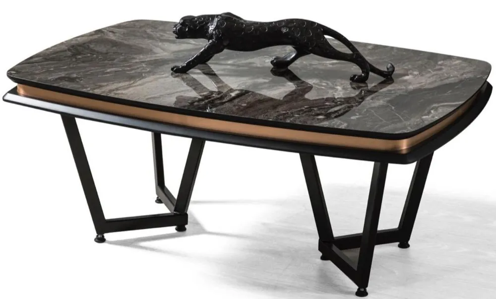 Casa Padrino luxury coffee table black / copper 120 x 70 x H. 56 cm - Rectangular living room table - Luxury living room furniture Jetzt Bestellen
