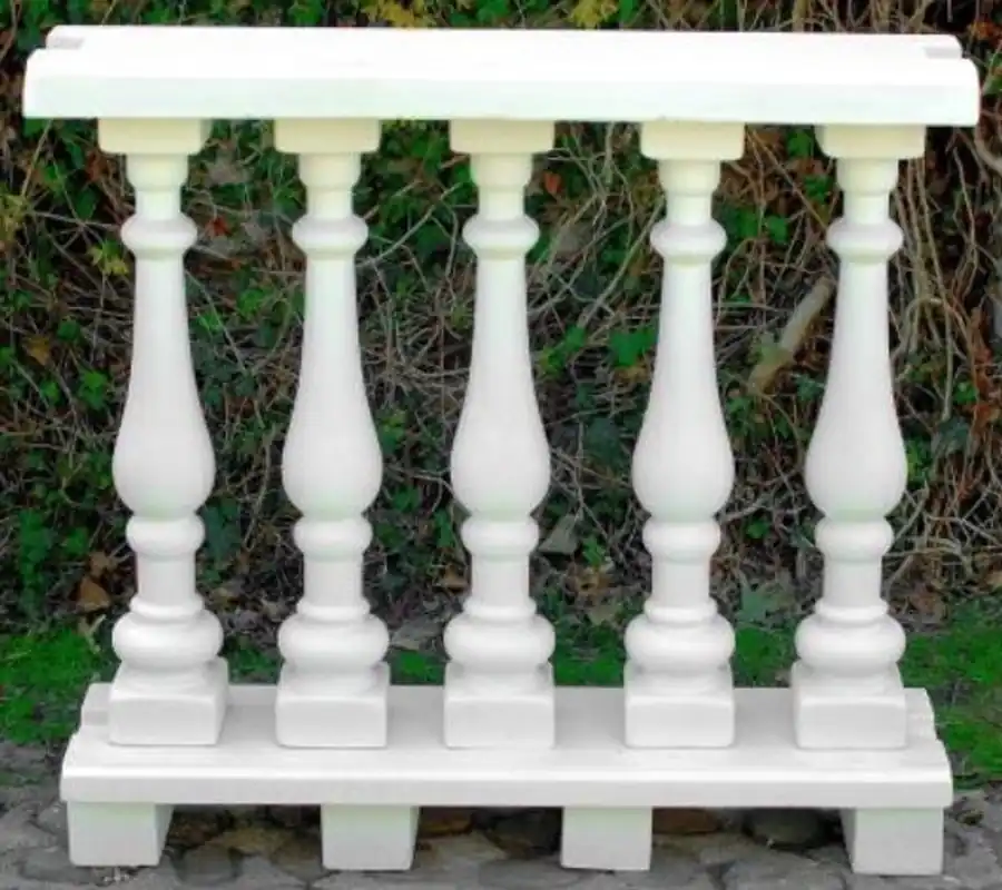 Casa Padrino Art Nouveau balustrade white 100 x 25 x H. 92 cm - Solid stone railings made of the finest concrete - Garden & Terrace Balustrades Ausverkauf