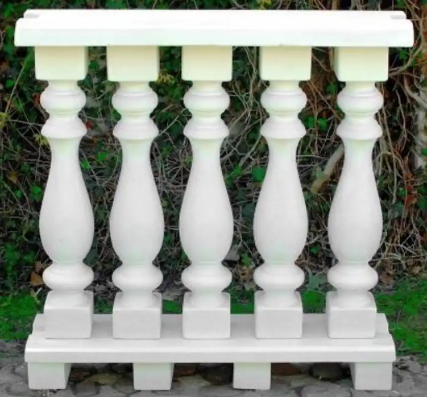 Casa Padrino Art Nouveau balustrade white 100 x 25 x H. 101 cm - Solid stone railings made of the finest concrete - Garden & Terrace Balustrades Aktuell
