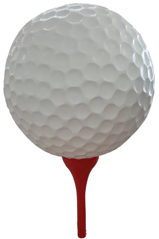 Casa Padrino designer decorative sculpture golf ball white / red Ø 120 x H. 200 cm - Huge weather-resistant garden decoration Neue Ware