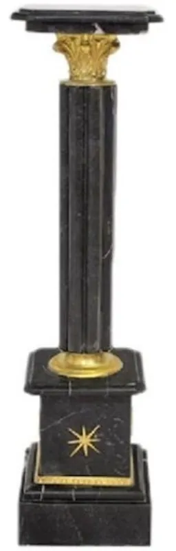 Zertifiziert Casa Padrino baroque column black / gold H. 100 cm - Sumptuous marble column in baroque style - Baroque decoration accessories