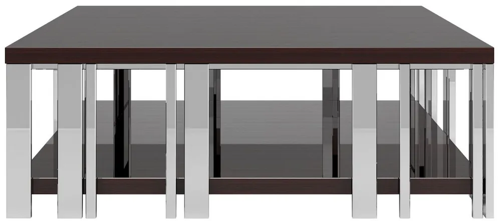Casa Padrino luxury Art Deco coffee table dark brown / silver 120 x 120 x H. 45 cm - Noble living room table - Art Deco Furniture - Luxury Quality Super-Preis