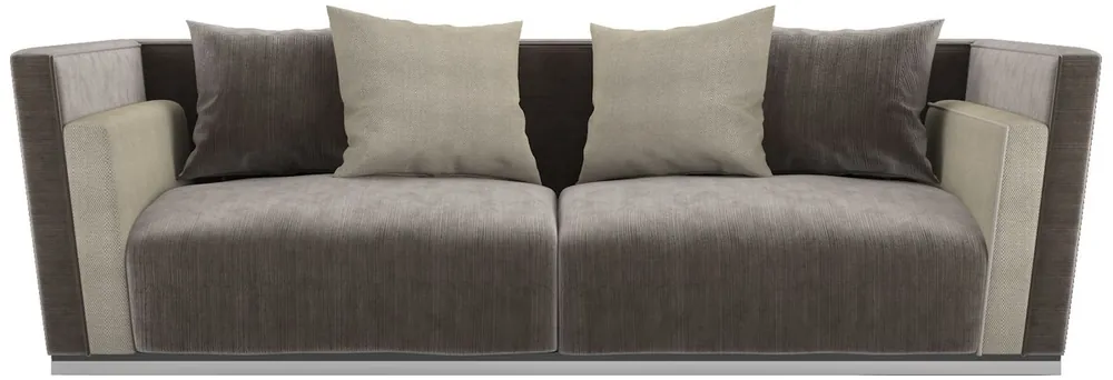Versand Am Gleichen Tag Casa Padrino luxury Art Deco sofa gray / beige / silver 240 x 85 x H. 69 cm - Noble living room sofa - Luxury Quality - Art Deco Furniture