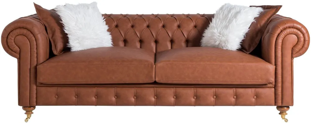 Casa Padrino luxury Chesterfield sofa brown 240 x 100 x H. 78 cm - Noble living room sofa - Chesterfield Furniture Bestseller