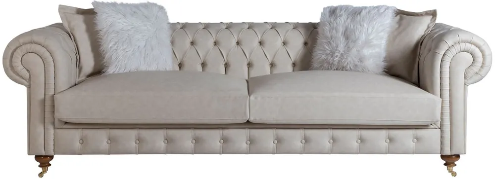 Sonderangebot Casa Padrino luxury Chesterfield sofa gray / brown 240 x 100 x H. 78 cm - Noble living room sofa - Chesterfield Furniture