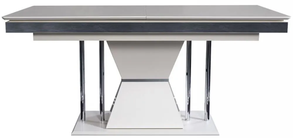 Casa Padrino luxury Art Deco dining table white / gray / silver 164 x 92 x H. 77 cm - Dining room table - Kitchen table - Noble Art Deco dining room furniture Nur Heute