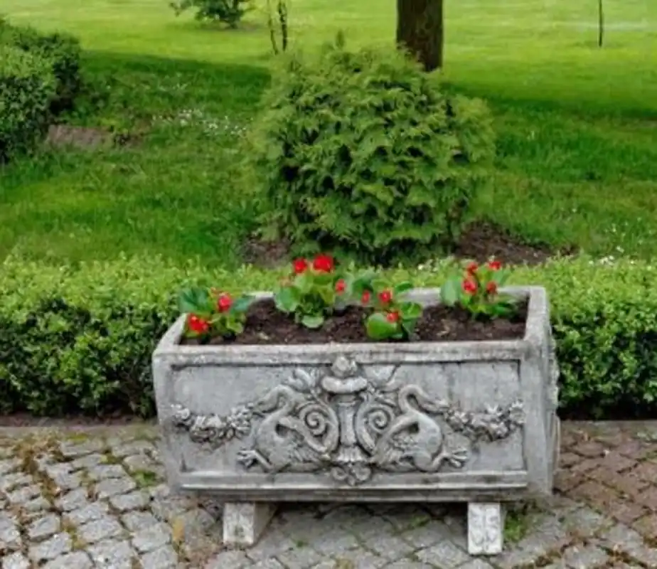 Kracherpreis Casa Padrino baroque flower pot antique gray 36 x 81 x H. 43 cm - square flower pot in baroque style - flower pot - planter Art Nouvea