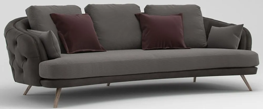 Sonderaktion Casa Padrino luxury Chesterfield 3-seater sofa gray / brown 240 x 95 x H. 85 cm - Living room sofa - Living room furniture