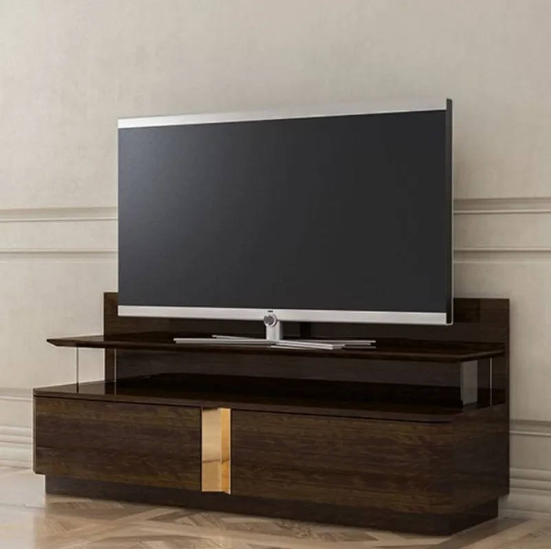 Sichere Zahlung Casa Padrino luxury living room TV cabinet with 2 drawers brown / gold 150 x 50 x H. 67 cm - Noble living room furniture - Luxury Quality