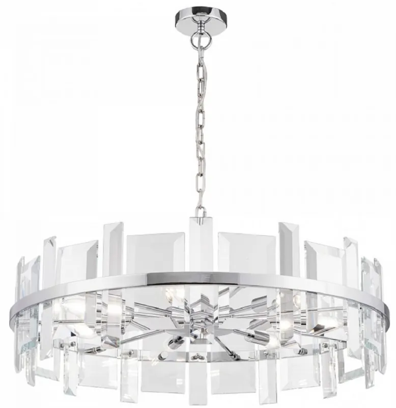 Casa Padrino pendant lamp silver Ø 80 cm - Modern round pendant lamp with metal frame and glass plates - Designer Lights Top-Angebot