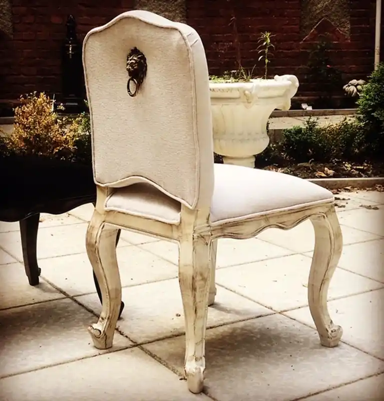 Casa Padrino luxury Baroque Dinner Chair Lion Natural linen - Furniture Restaurant Hotel Solange Der Vorrat Reicht