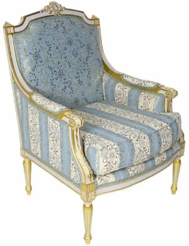 Casa Padrino baroque lounge throne armchair with elegant pattern turquoise / cream / white / gold 70 x 70 x H. 100 cm - Baroque Furniture Direkt Vom Hersteller