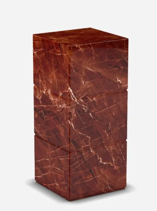 Casa Padrino luxury Travertine marble side table red 30 x 30 x H. 70 cm - Living room furniture - Marble Furniture - Luxury Collection Beliebt