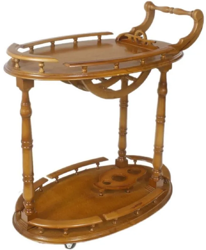 Casa Padrino baroque trolley brown 80 x 50 x H. 90 cm - Solid wood trolley - Baroque gastronomy accessories Schnäppchen