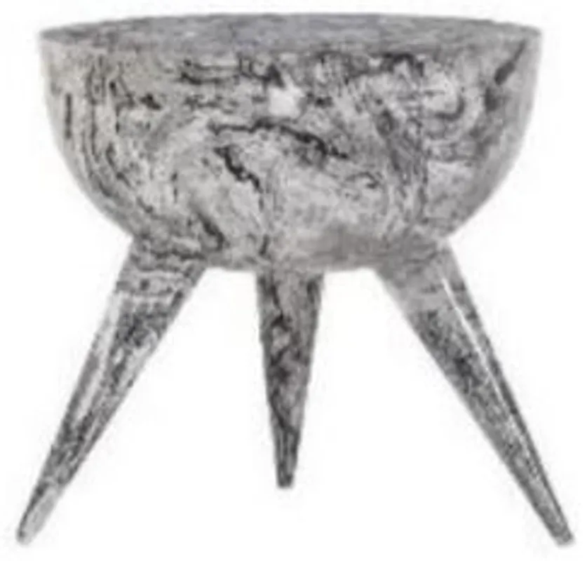 Angebot Casa Padrino luxury side table black / white Ø 42 x H. 46 cm - Round tripod aluminum table in marble look - Living room furniture