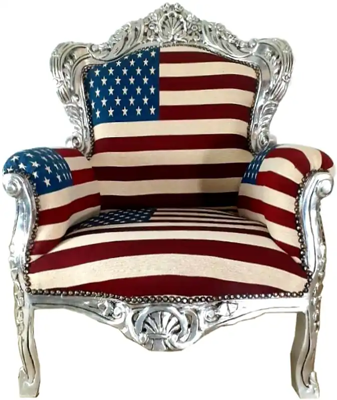 Casa Padrino Baroque Armchair King USA Design / Cream 85 x 85 x H. 120 cm - USA Baroque Armchair Aktuell