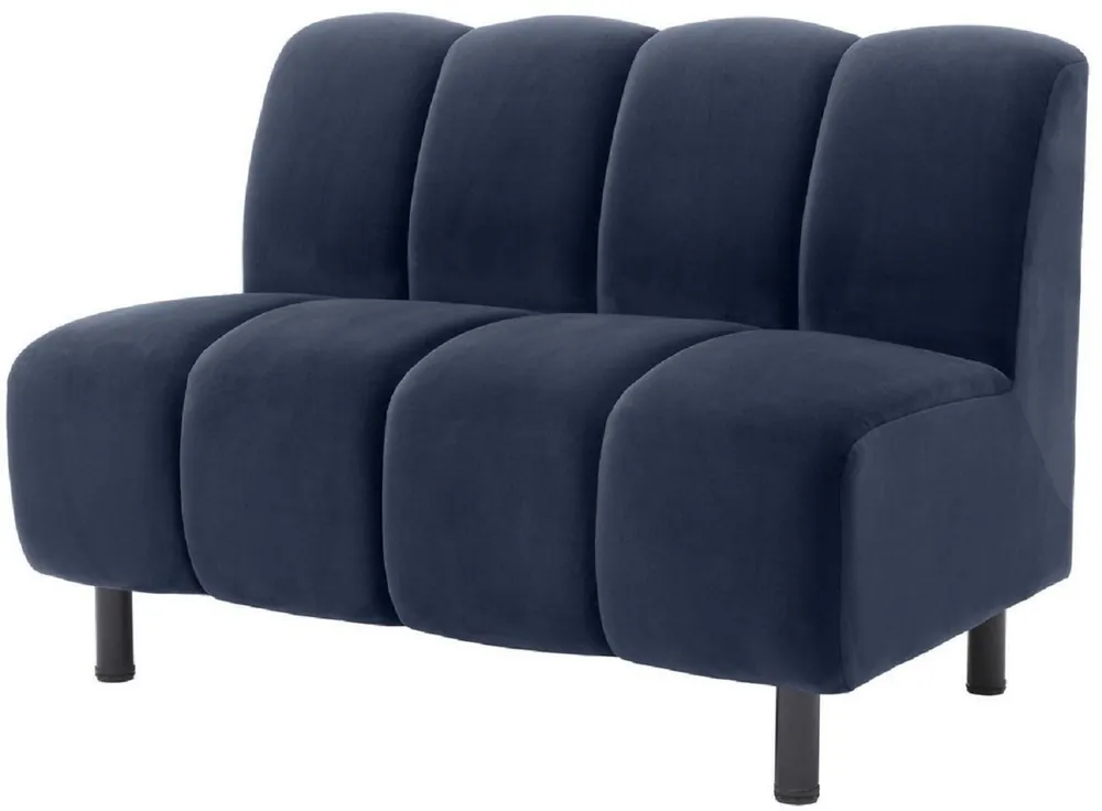 Casa Padrino luxury couch midnight blue / black 121 x 75 x H. 87 cm - Living room sofa with fine velvet - Luxury Furniture Aktuell