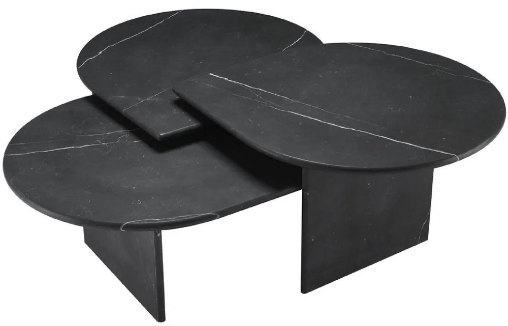 Casa Padrino luxury coffee table set black - 3 Living room tables made of high quality marble - Luxury living room furniture Saisonangebot