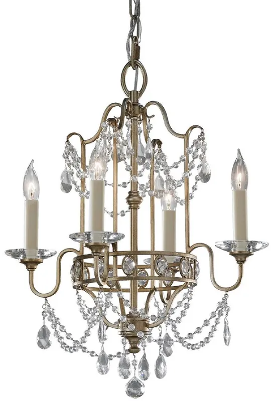 Casa Padrino baroque crystal chandelier silver / gold Ø 41.3 x H. 49.4 cm - Elegant chandelier in baroque style - Baroque Furniture Sonderaktion