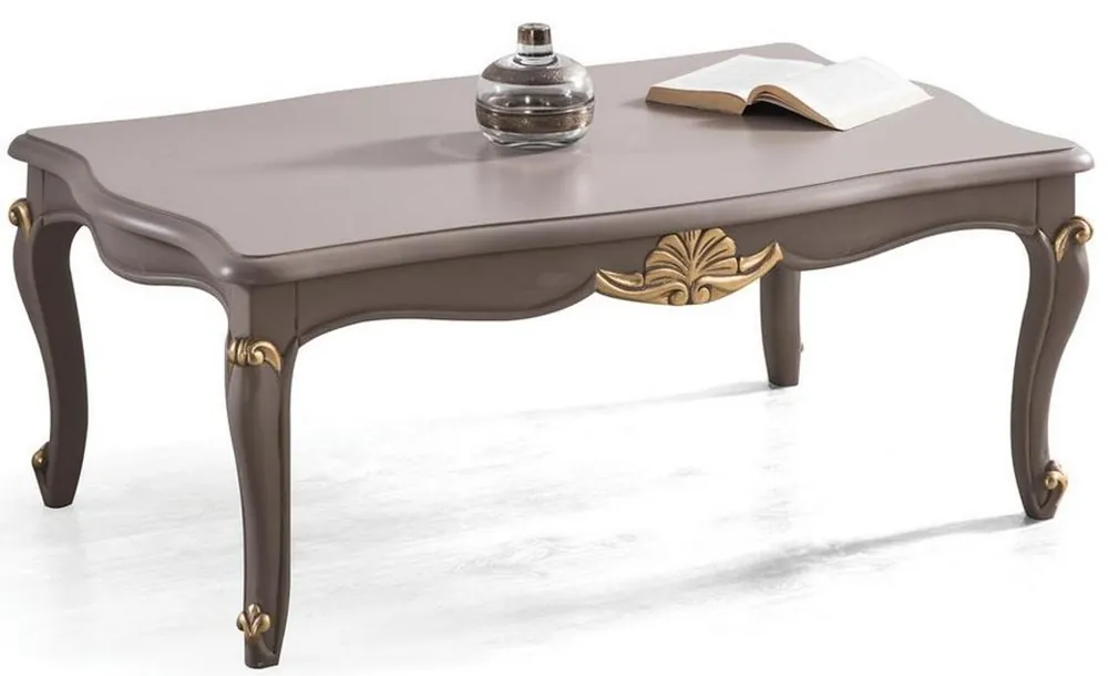 Letzte Chance Casa Padrino luxury baroque coffee table gray / gold 110 x 77 x H. 45 cm - Solid wood living room table in baroque style - Noble living room furniture in baroque style