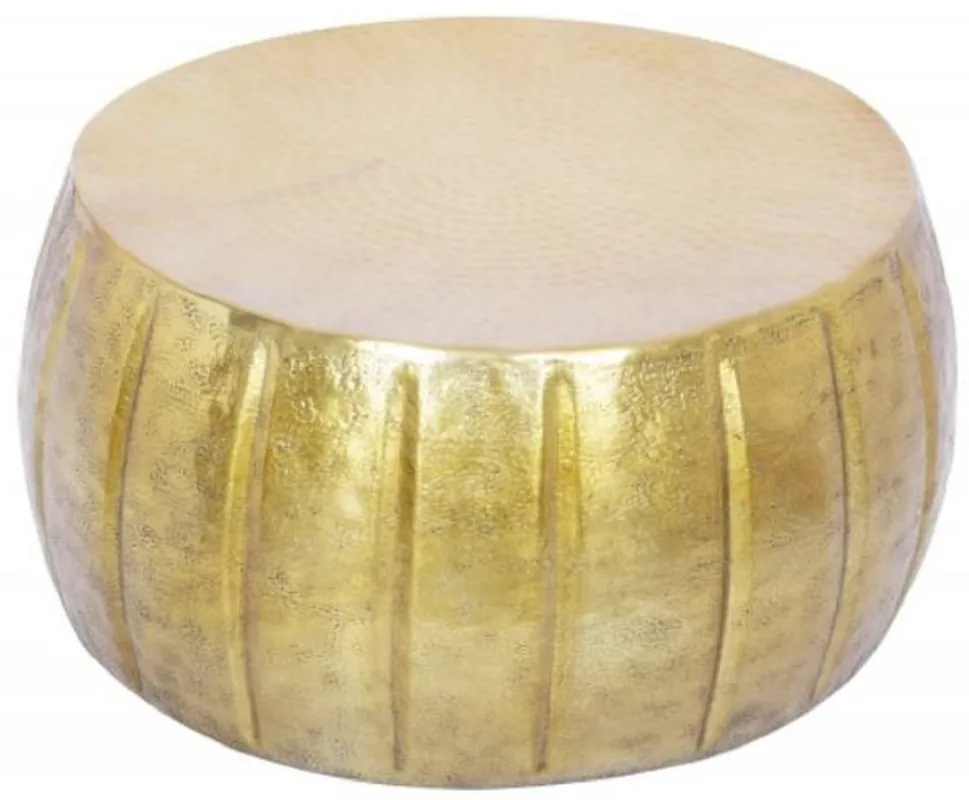 Casa Padrino aluminum coffee table gold Ø 65 x H. 31 cm - Round living room table in oriental style - Living room furniture Geprüft