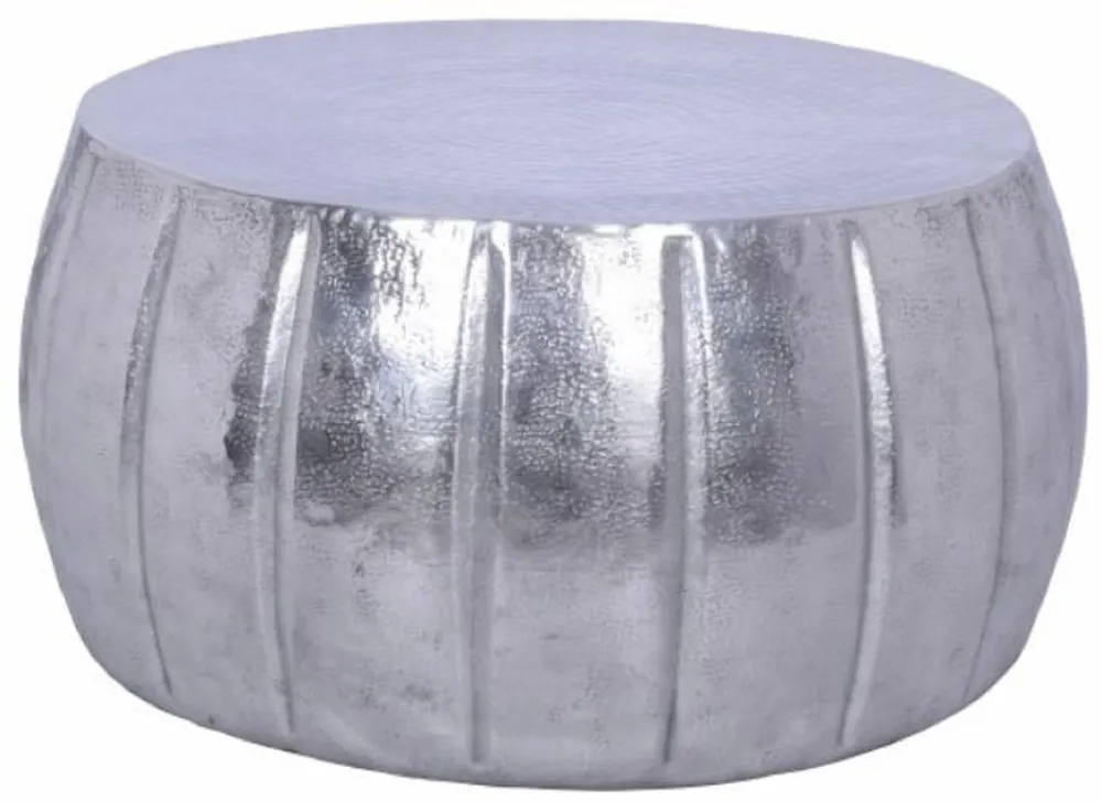 Casa Padrino aluminum coffee table silver Ø 65 x H. 31 cm - Round living room table in oriental style - Living room furniture Saisonangebot