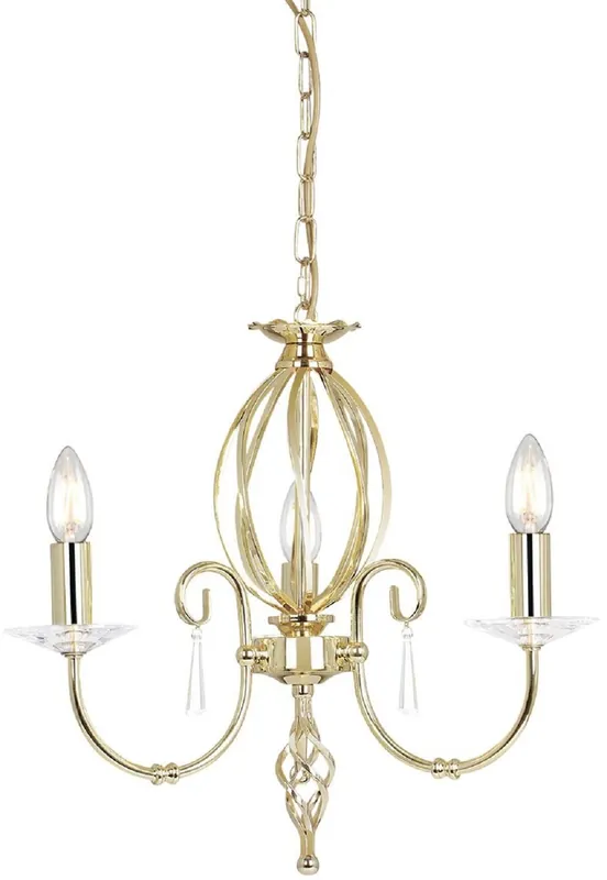 Casa Padrino baroque chandelier brass Ø 38 x H. 42 cm - Elegant living room chandelier - Chandelier in baroque style Neuheit
