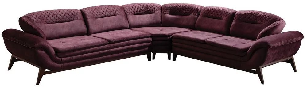 Direkt Vom Hersteller Casa Padrino luxury corner sofa purple / dark brown 318 x 293 x H. 85 cm - Living room sofa with adjustable backrests - Living room furniture