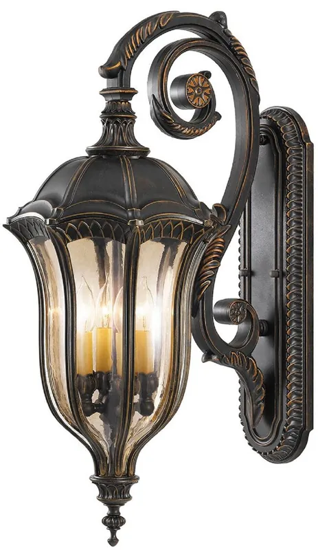 Neu Im Sortiment Casa Padrino baroque outdoor wall lamp brown / bronze / gold 30.5 x 45.7 x H. 76.2 cm - Elegant balcony garden terrace outdoor lamp - Outdoor lighting in baroque style