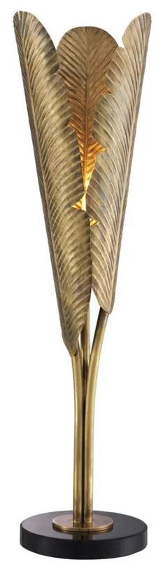Direkt Vom Hersteller Casa Padrino luxury brass table lamp with granite base vintage brass / black Ø 23 x H. 84 cm - Luxury Collection