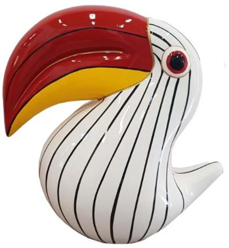 Neu Casa Padrino designer decorative figure toucan bird white / black / red / yellow H. 65 cm - Living room decoration sculpture - Garden decoration sculpture - Weatherproof animal figure
