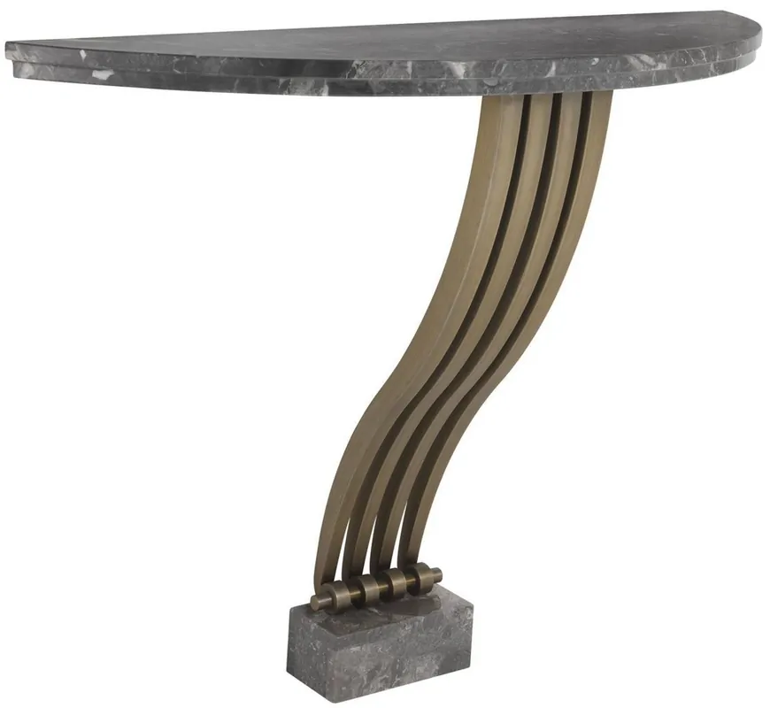 Casa Padrino designer console gray / brass 99 x 35 x H. 77.5 cm - Marble console table with stainless steel frame - Designer Furniture - Luxury Quality Heißes Angebot