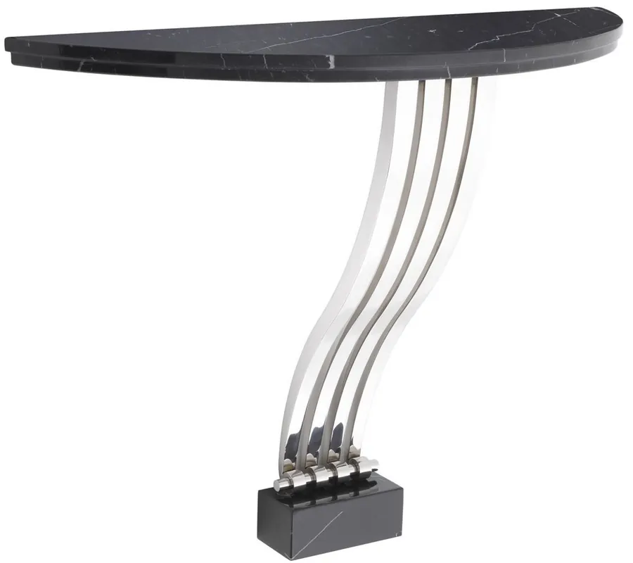 Markenprodukt Casa Padrino designer console black / silver 99 x 35 x H. 77.5 cm - Marble console table with stainless steel frame - Designer Furniture - Luxury Quality